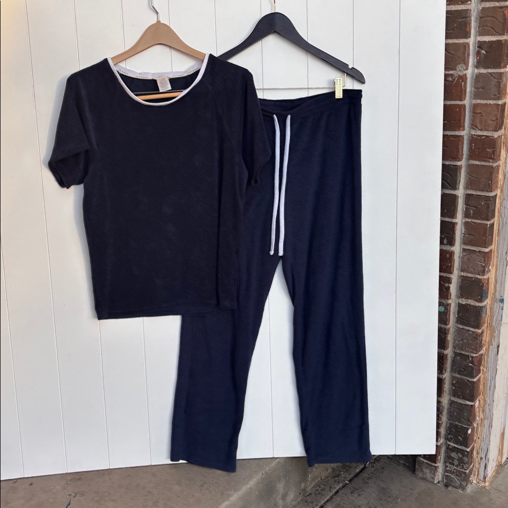 Y2K Lucky Brand Terry Cloth navy blue loungewear Set! Medium